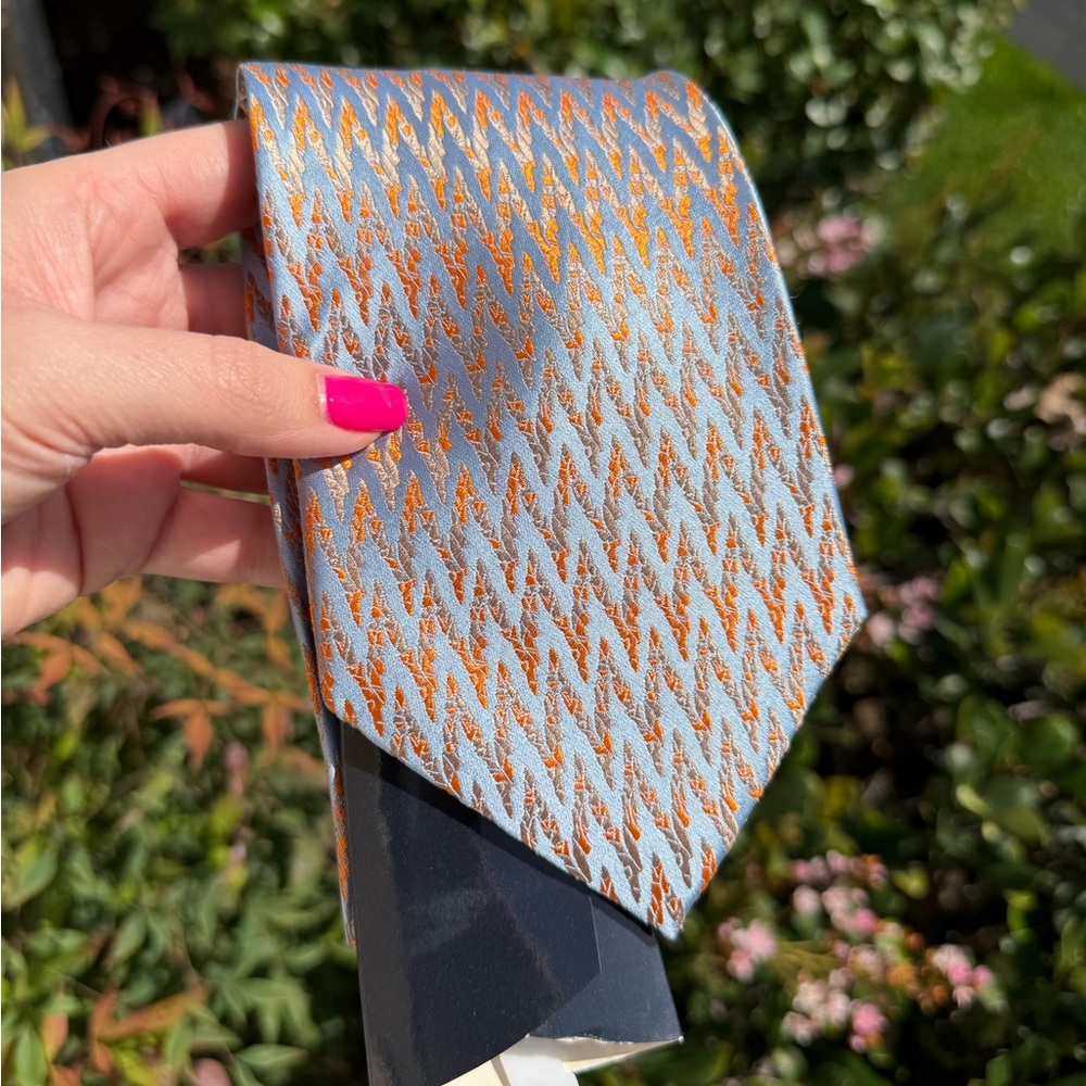 Ferentino Ferre iridescent Orange and blue/gray  Patterned Tie